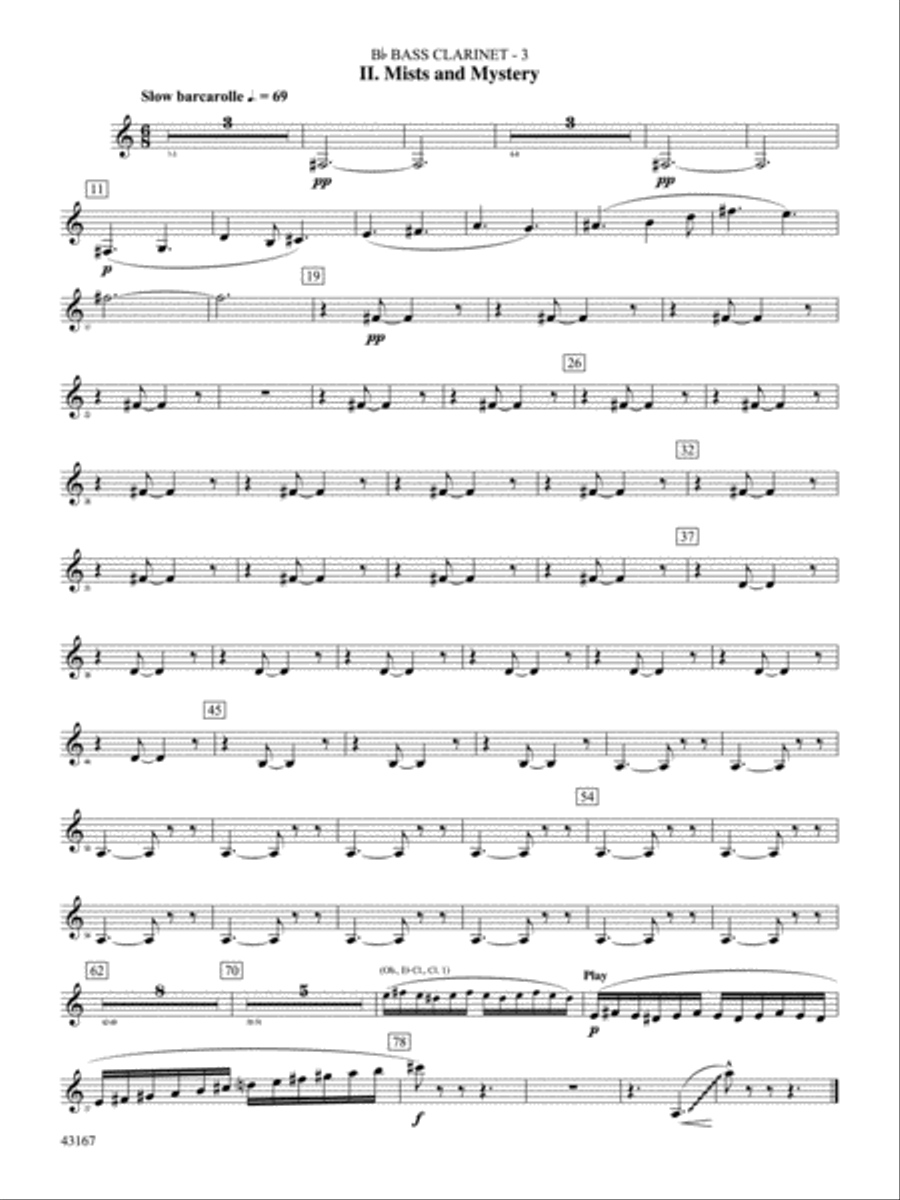 Down to the Sea in Ships (from the NBC TV Film Project 20): B-flat Bass Clarinet Concert Band scores gallery preview page 4