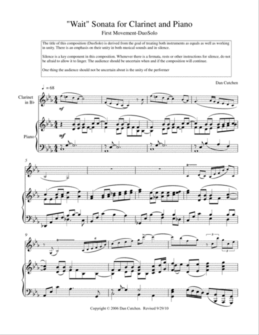Bb Clarinet and Piano, 
