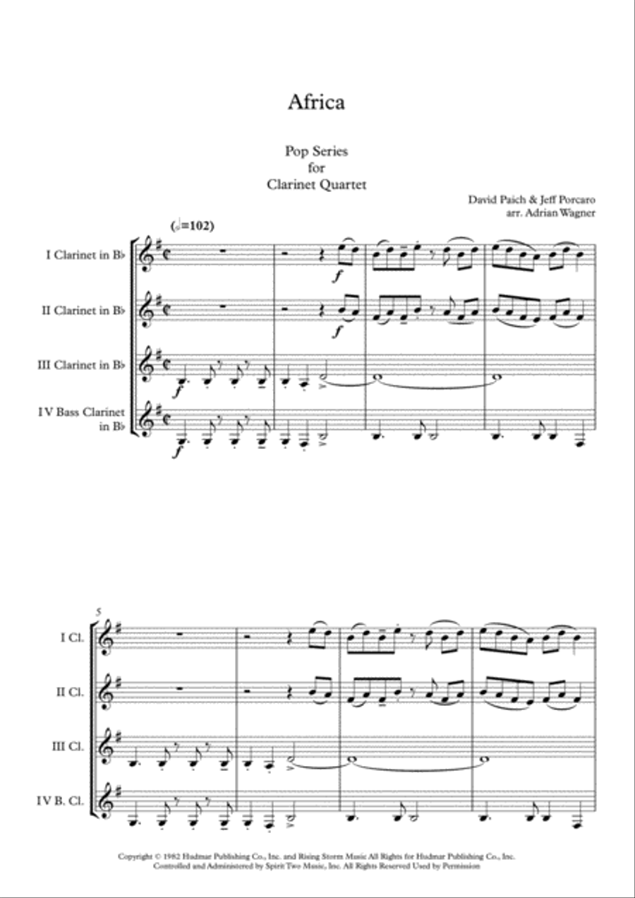 Africa Clarinet Quartet scores gallery preview page 3