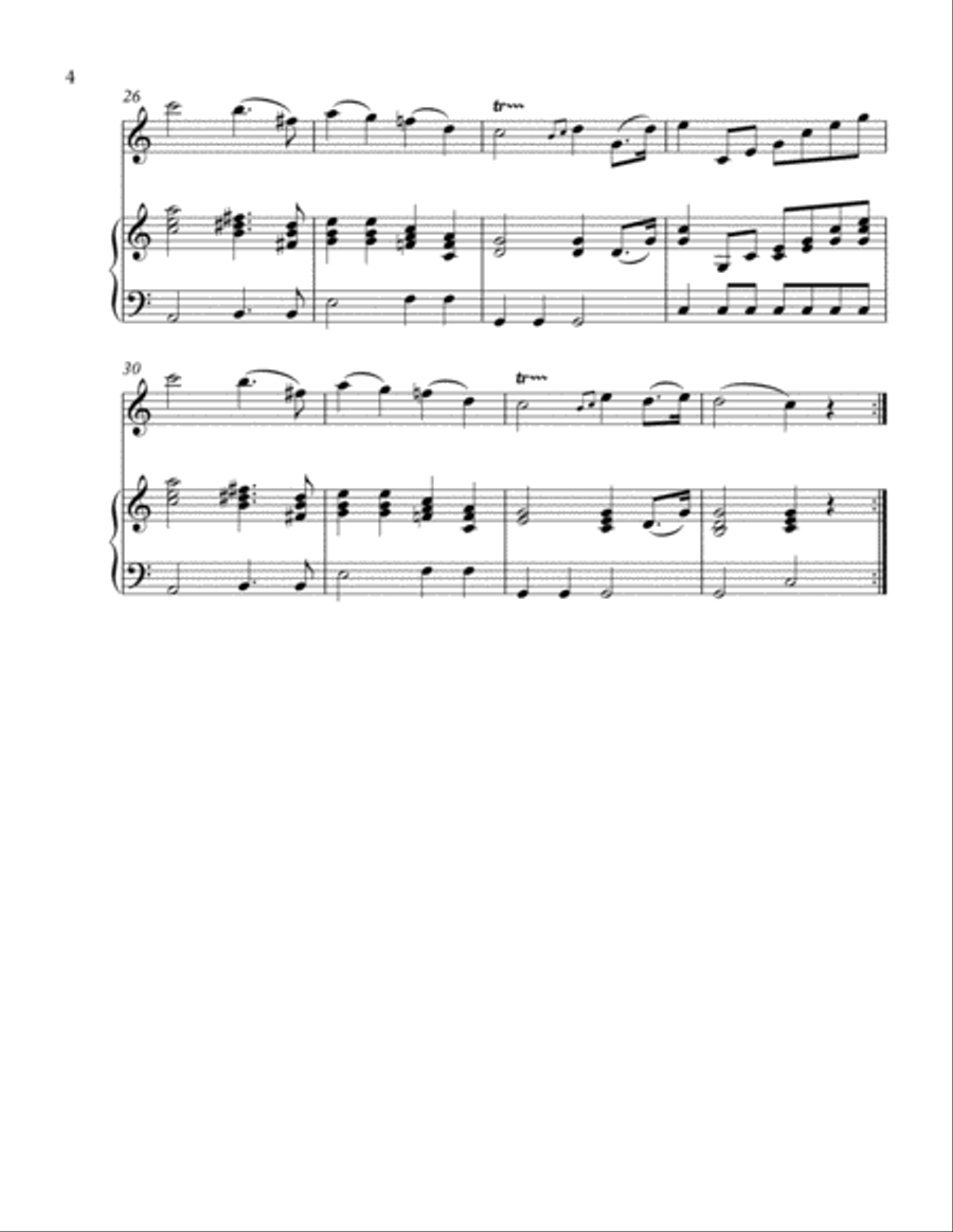 Wedding March Mendelssohn-Flexible part and Piano or Keyboard Small Ensemble scores gallery preview page 4