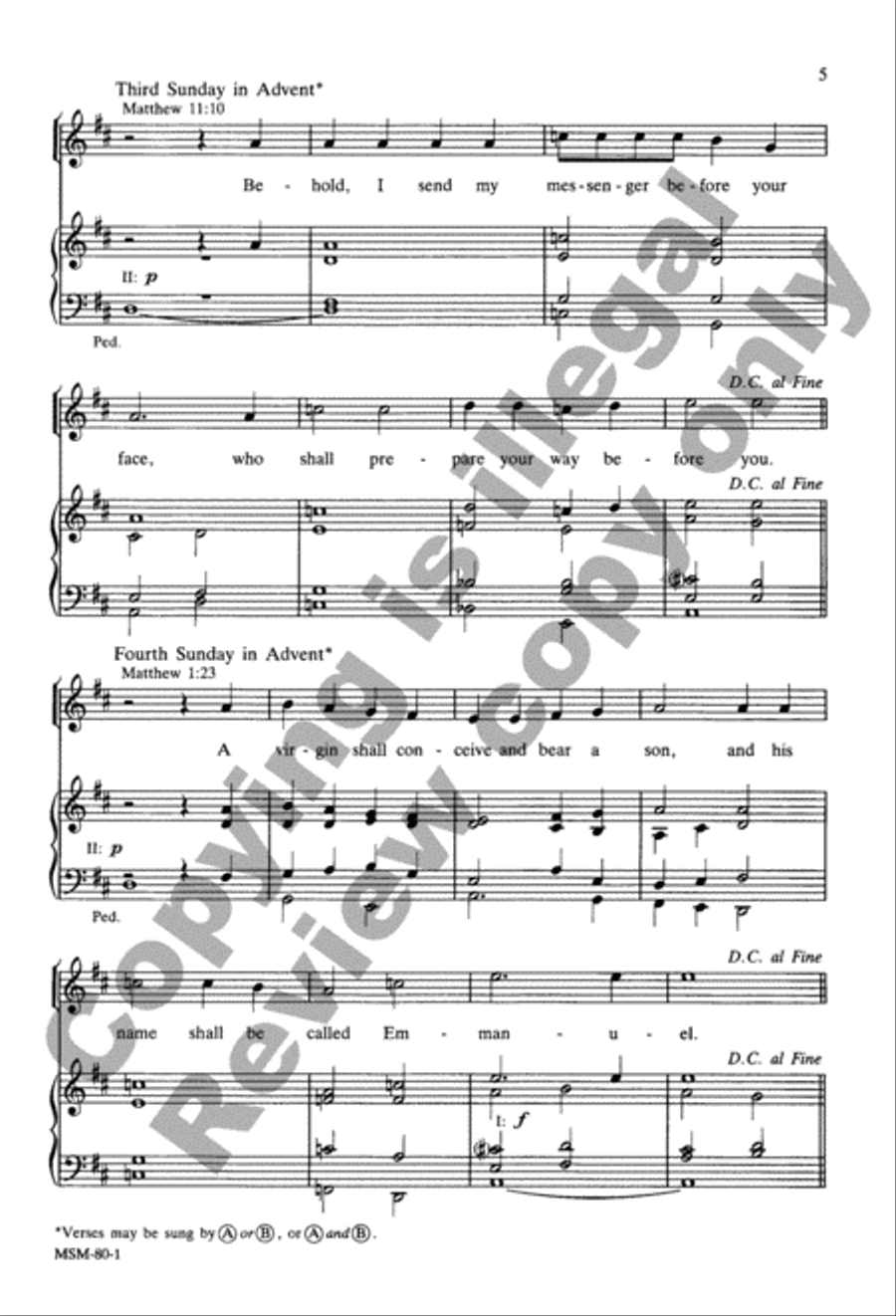 Verses for the Sundays in Advent Unison Choir scores gallery preview page 5