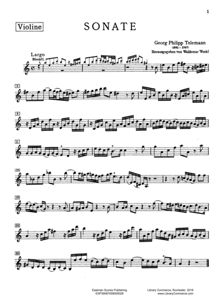 Triosonate, A moll, aus den Essercizii musici, fur Blockflote, Violine und Basso continuo