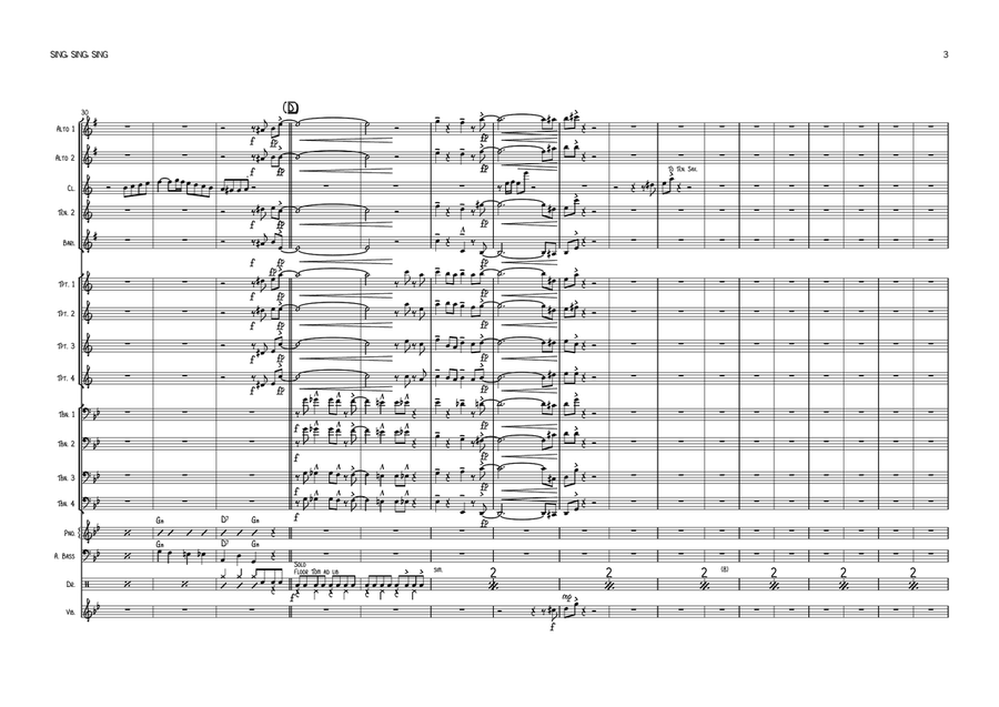 Sing, Sing, Sing Jazz Ensemble scores gallery preview page 3