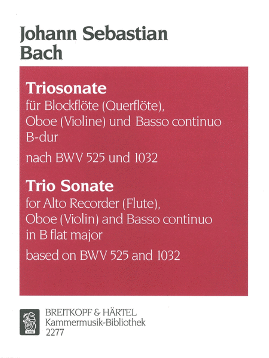 Trio Sonata in B flat major based on BWV 525 and BWV 1032 Score scores gallery preview page 1