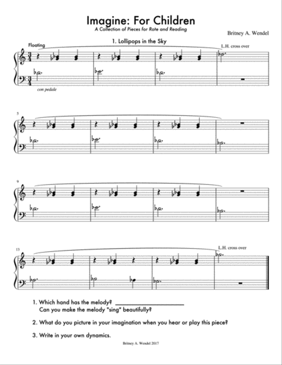Imagine: For Children - A Collection of Pieces for Rote and Reading Piano Method scores gallery preview page 2