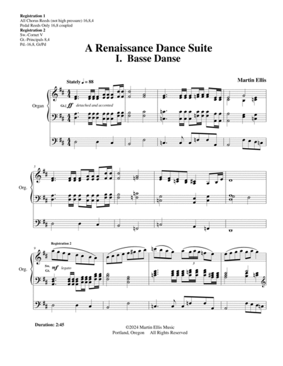A Renaissance Dance Suite for Organ image number null