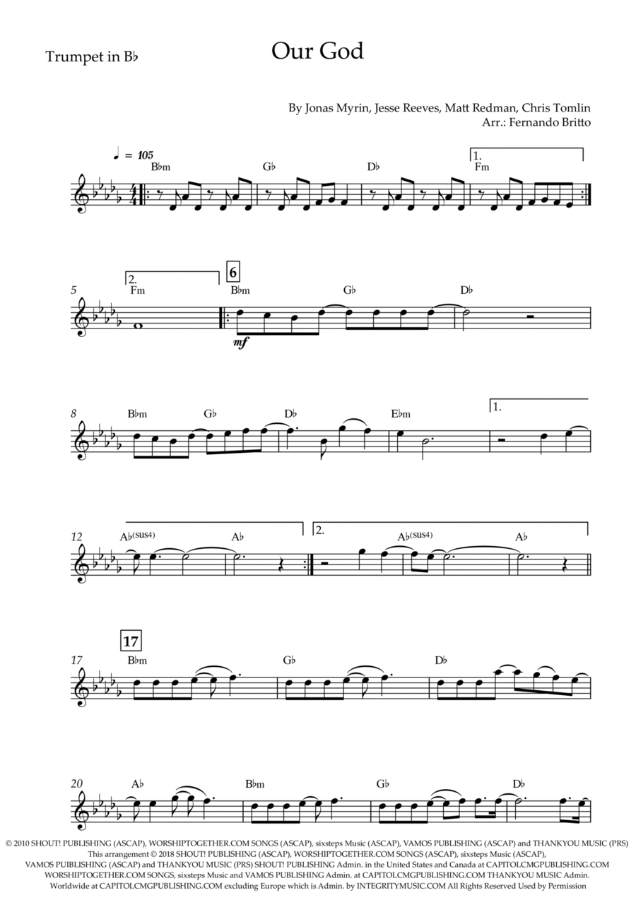 Our God Trumpet Solo scores gallery preview page 1