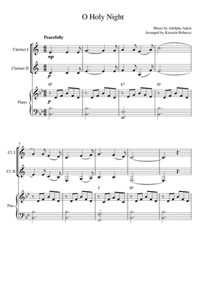 O Holy Night (for clarinet in B flat duet and piano accompaniment)