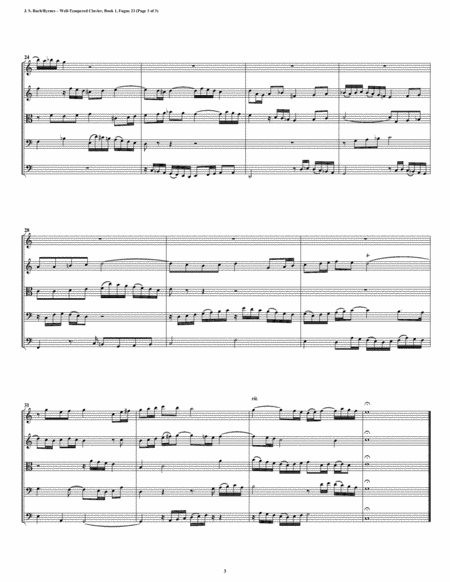 Fugue 23 from Well-Tempered Clavier, Book 1 (String Quintet) image number null