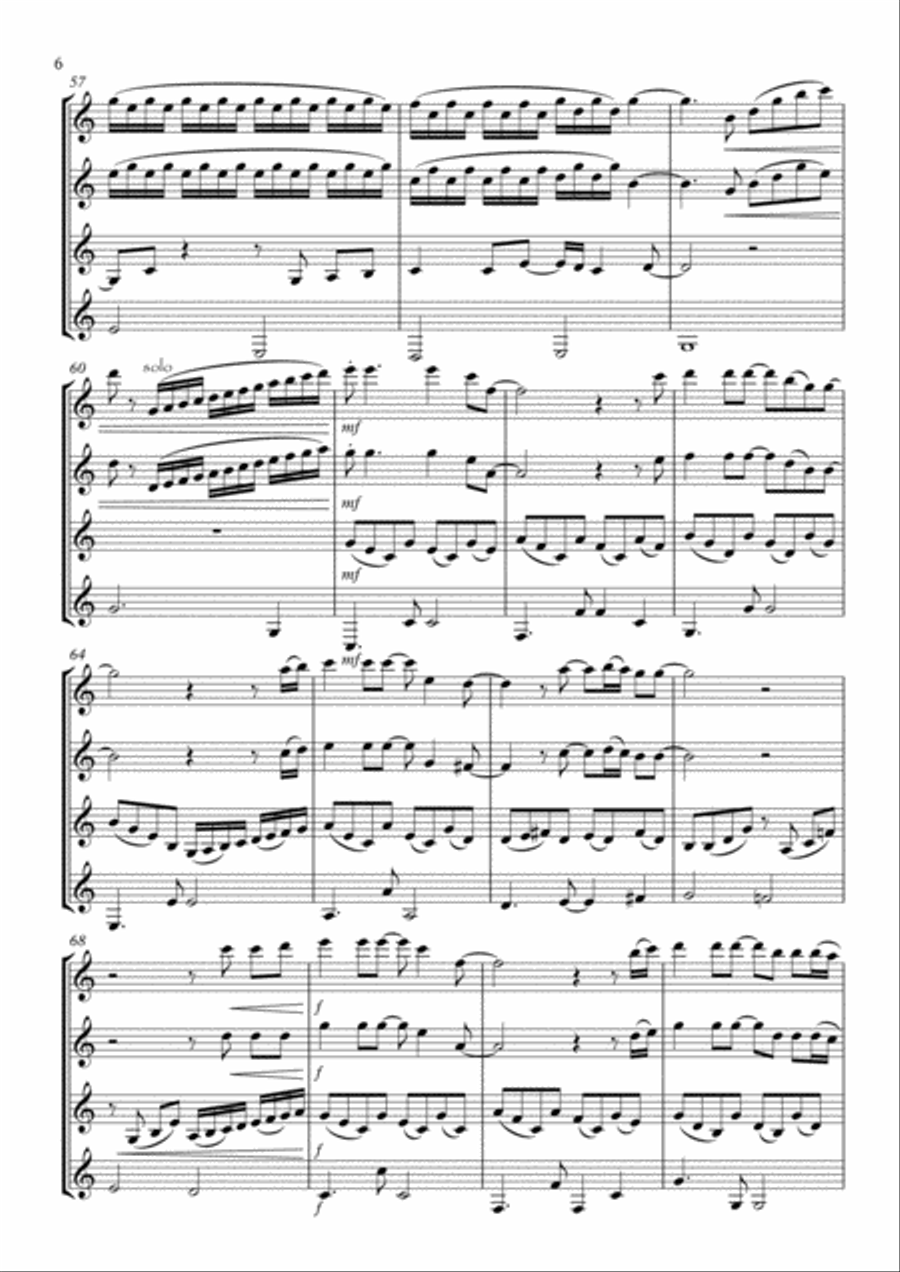 Sometimes When We Touch Clarinet Quartet scores gallery preview page 6