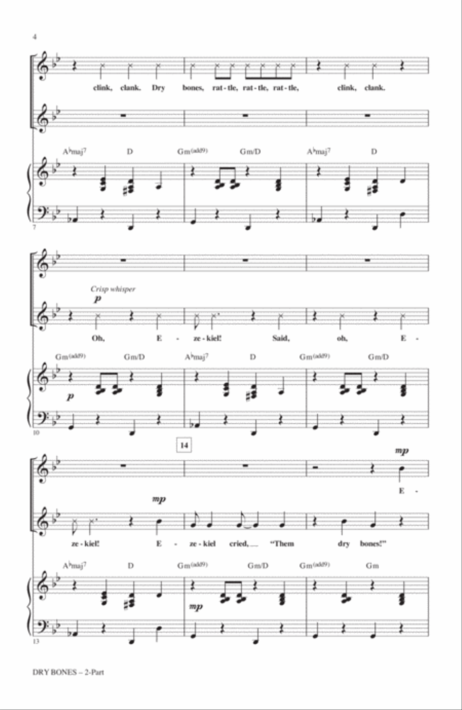Dry Bones (arr. Cristi Cary Miller) 2-Part scores gallery preview page 2