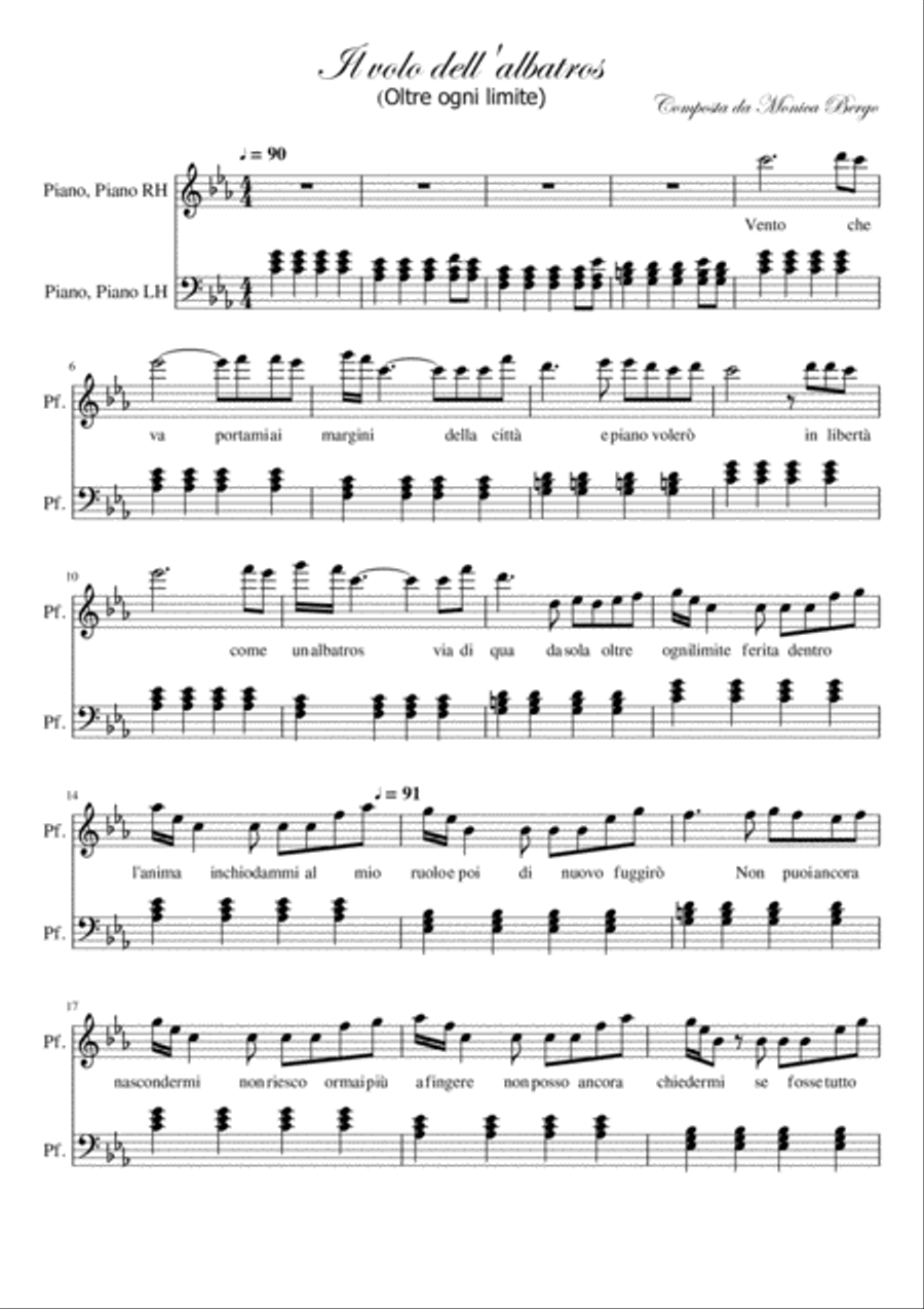 FLIGHT'S ALBATROS (BEYOND EVERY LIMIT) Piano Solo scores gallery preview page 1