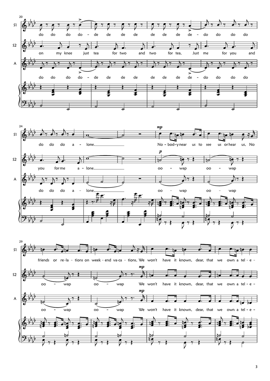 Tea for Two SSA scores gallery preview page 3