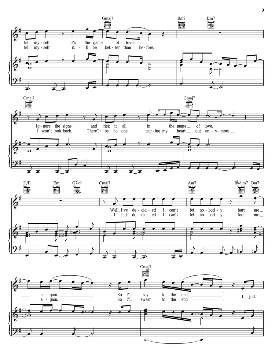 Don't Want To Be A Fool Piano, Vocal, Guitar scores gallery preview page 3