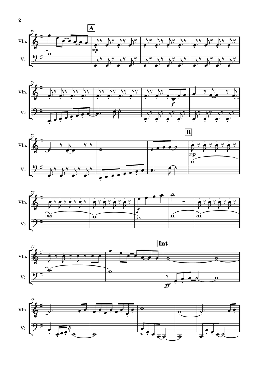Eleanor Rigby String Duet scores gallery preview page 2