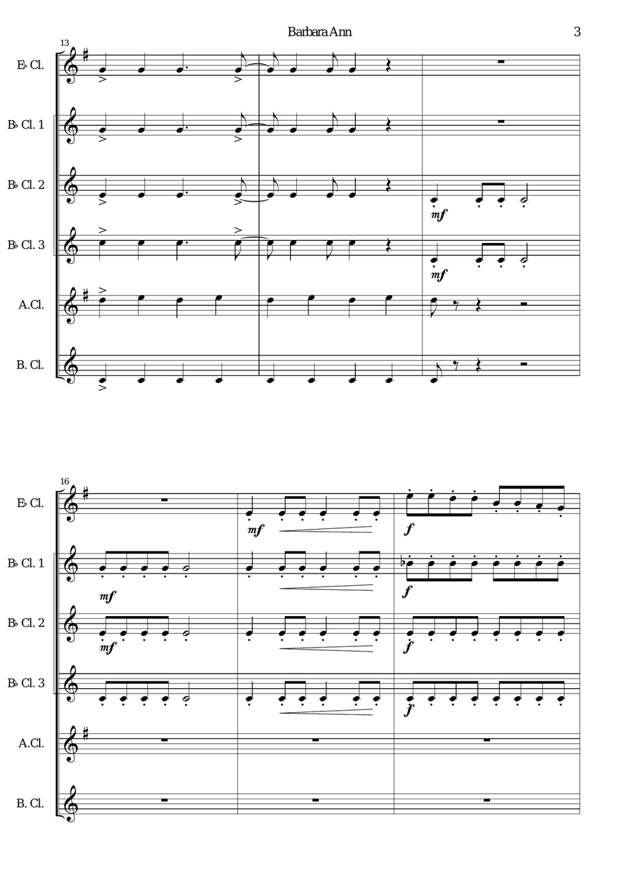 Barbara Ann Woodwind Ensemble scores gallery preview page 3