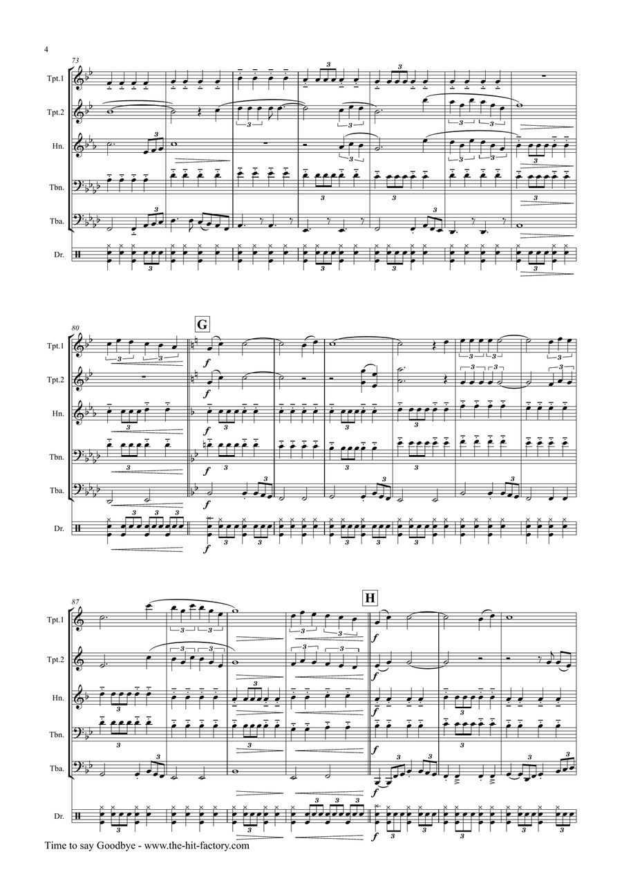 Time To Say Goodbye Brass Ensemble scores gallery preview page 4