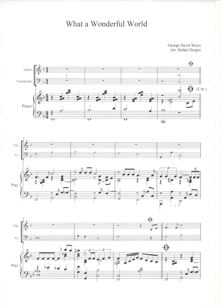 What A Wonderful World Piano Trio scores gallery preview page 1