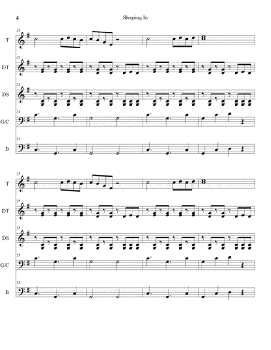Sleeping In Percussion Ensemble scores gallery preview page 4
