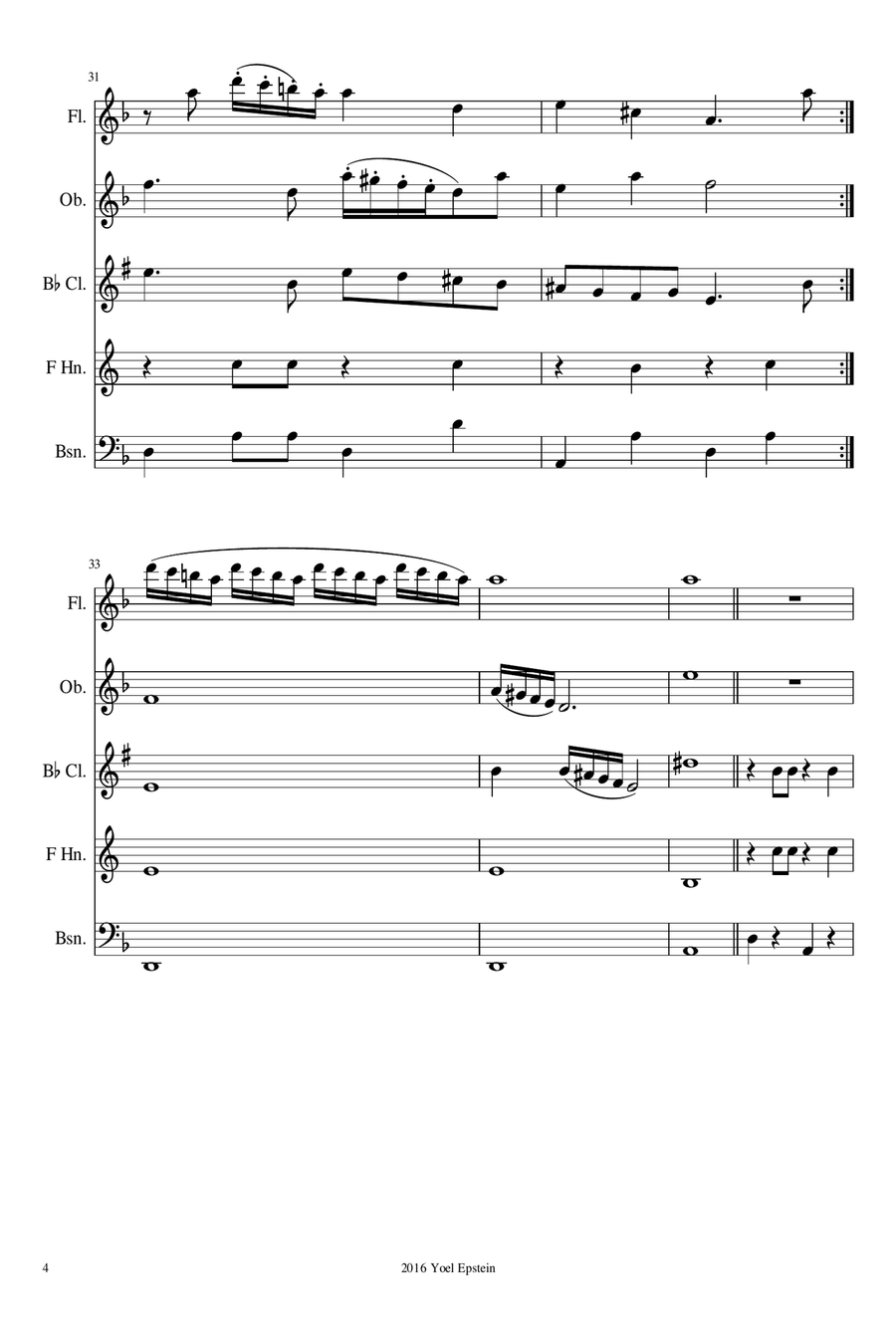Hassidic Melodies for Wind Quintet Woodwind Quintet scores gallery preview page 6