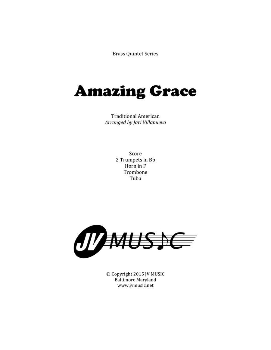 Book cover for Amazing Grace for Brass Quintet