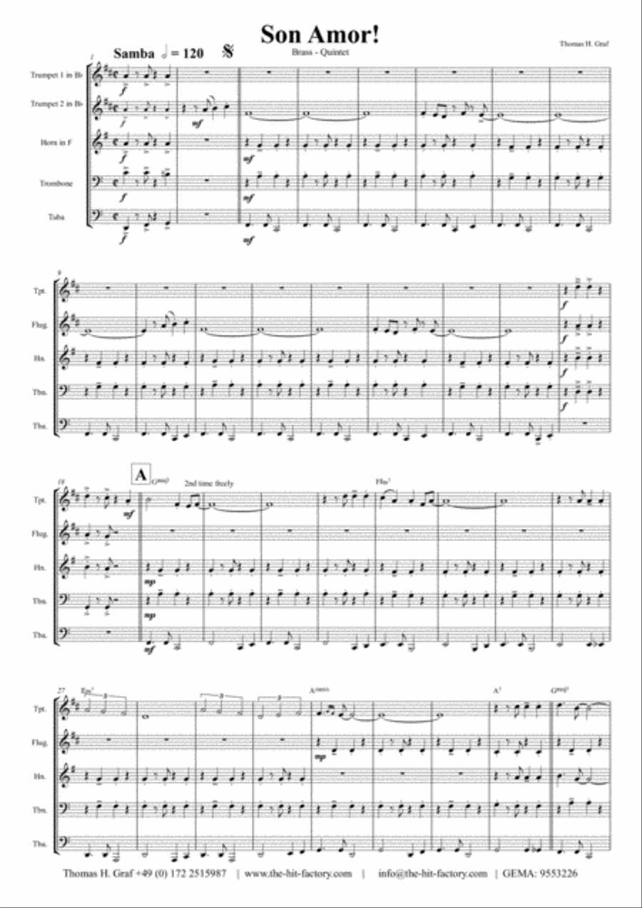 Son amor! - Samba - Brass Quintet Brass Quintet scores gallery preview page 2