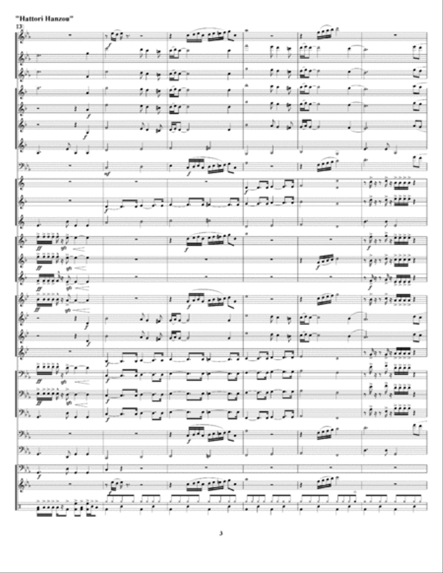 Hattori Hanzou Kageno Gundan Bgm Concert Band scores gallery preview page 5