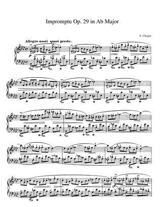 Book cover for Chopin Impromptu Op. 29 in Ab Major