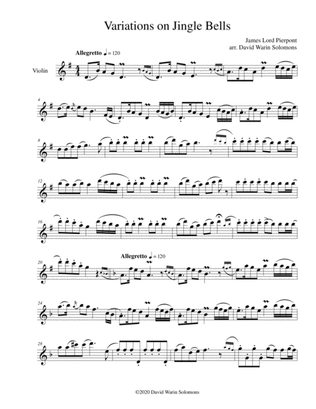 Variations on Jingle Bells for solo violin