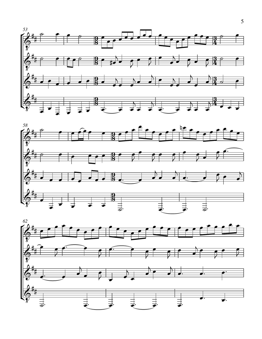 Jesu, Joy of Man's Desiring (Guitar Quartet) - Score and Parts Guitar Ensemble scores gallery preview page 5