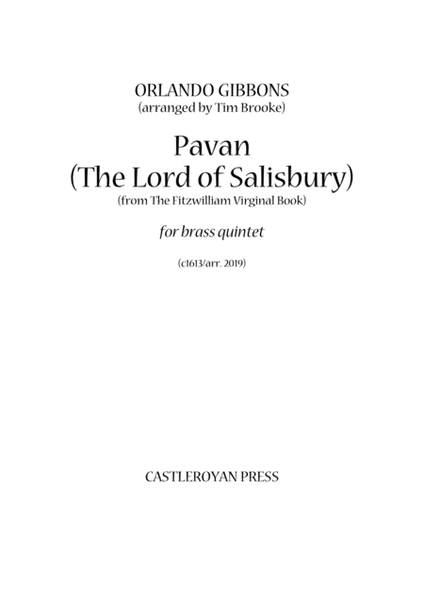 Pavan (The Lord Salisbury) - brass quintet (score and set of parts)