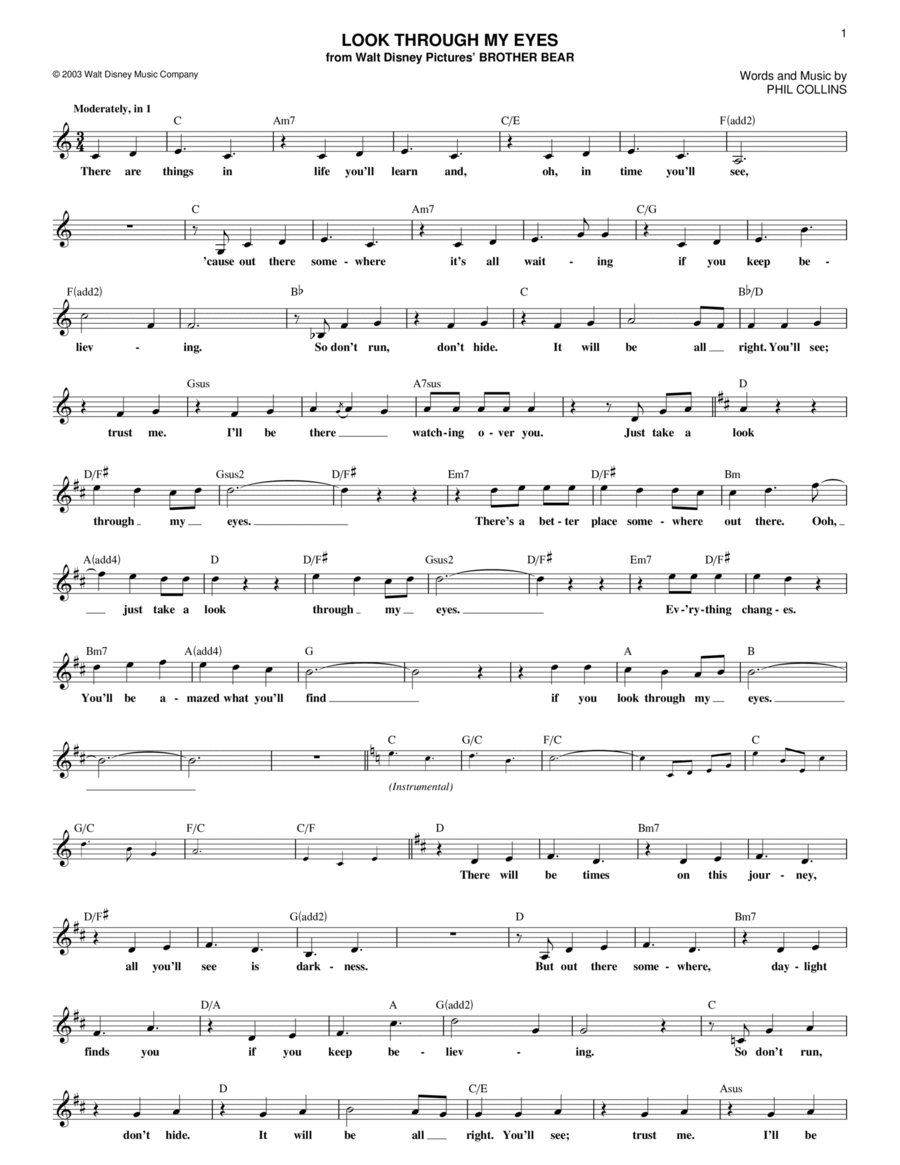 Look Through My Eyes Guitar scores gallery preview page 1