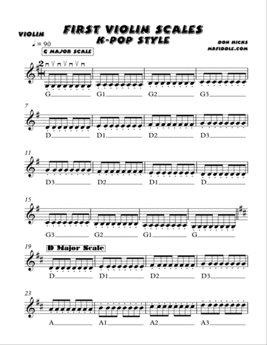 First Violin Scales - K-Pop Style Violin Solo scores gallery preview page 2
