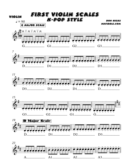 First Violin Scales - K-Pop Style image number null
