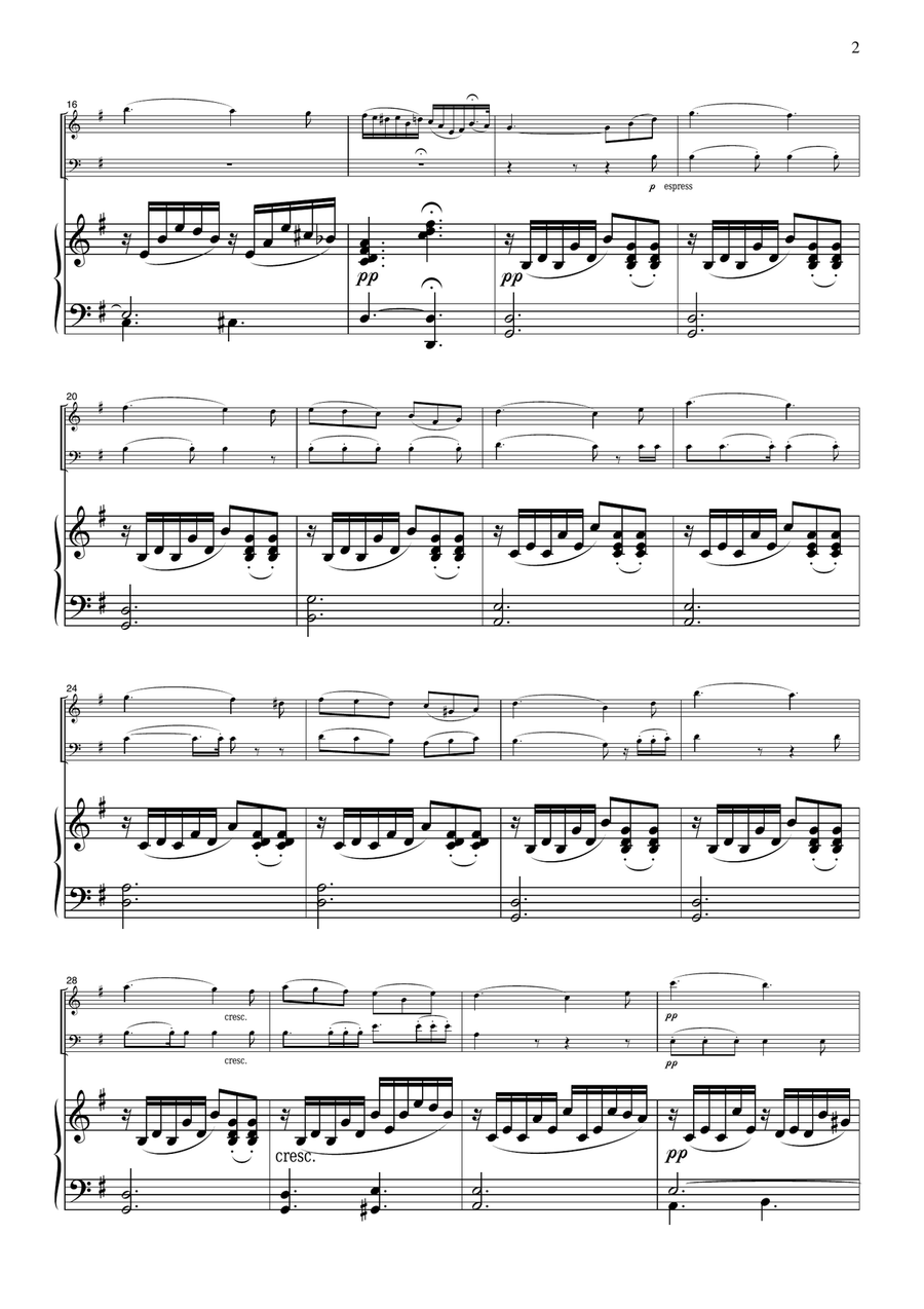 Braga La Serenata, for piano trio, PB401 Piano Trio scores gallery preview page 2