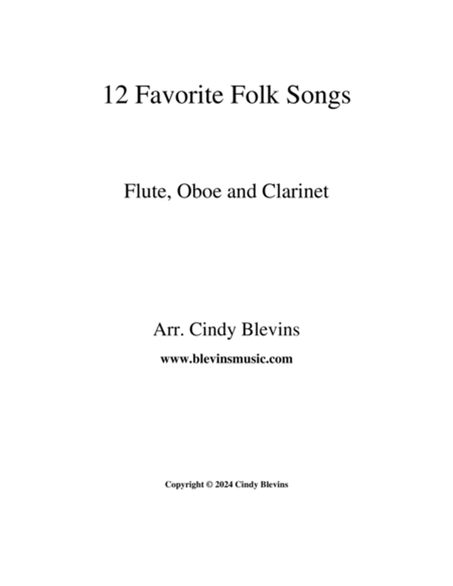 12 Favorite Folk Songs, for Flute, Oboe and Clarinet image number null