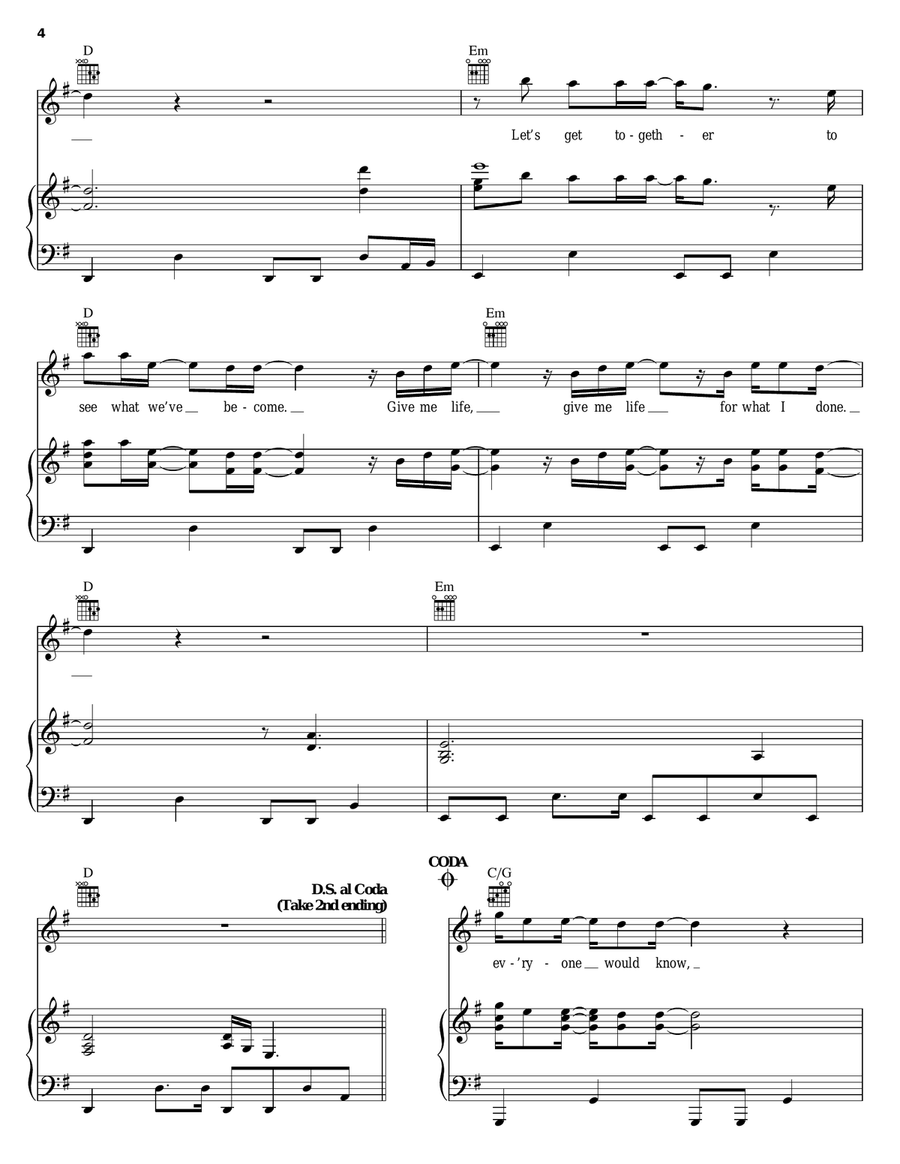 Give Me Life Give Me Life Piano, Vocal, Guitar scores gallery preview page 4