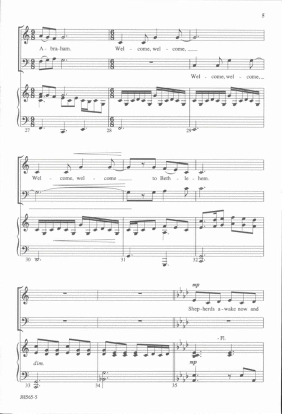 Welcome, Welcome Welcome, Welcome 2-Part scores gallery preview page 5