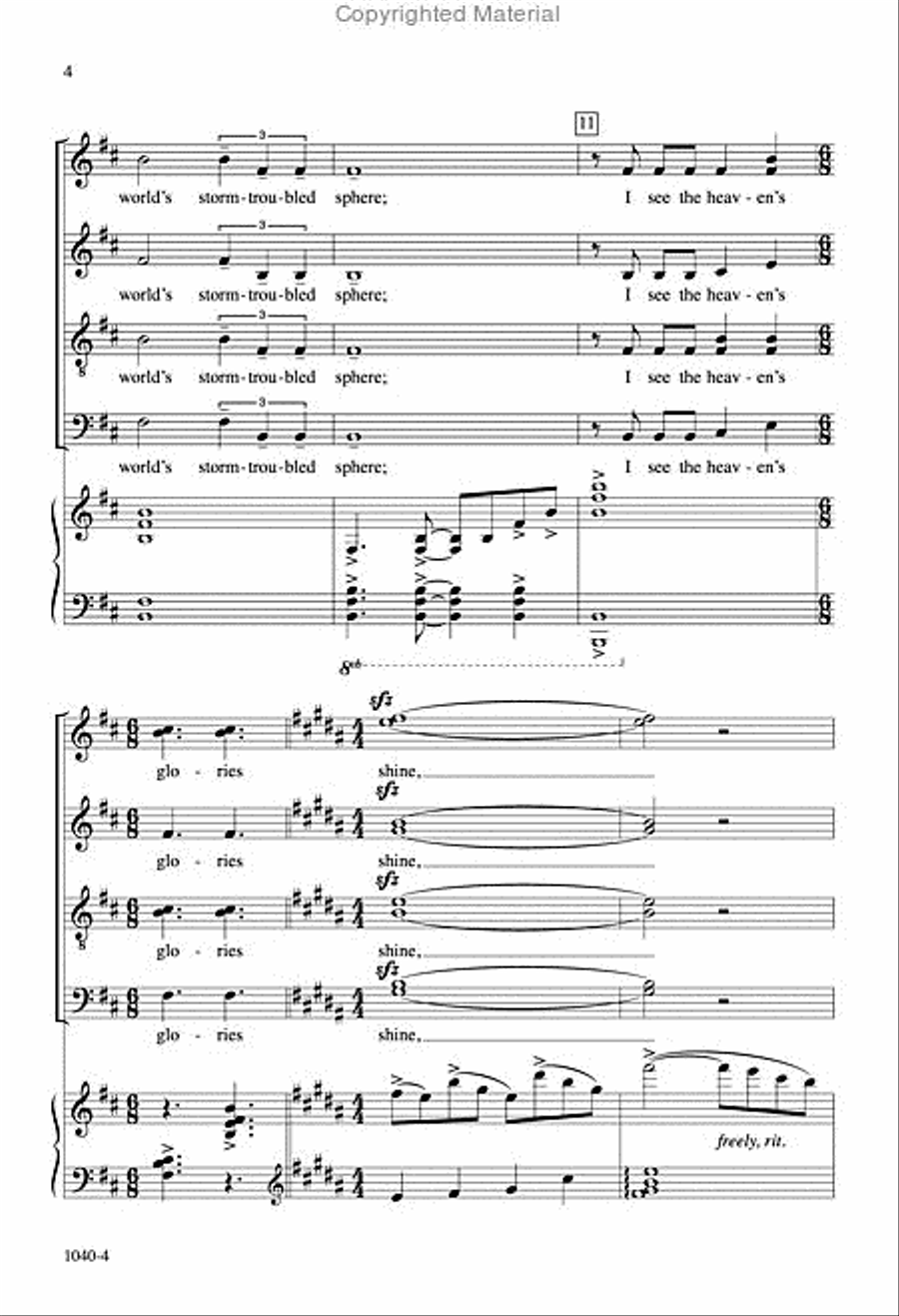 I See the Heaven's Glories Shine - SATB Octavo 4-Part scores gallery preview page 3