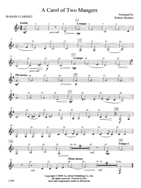 A Carol of Two Mangers: B-flat Bass Clarinet