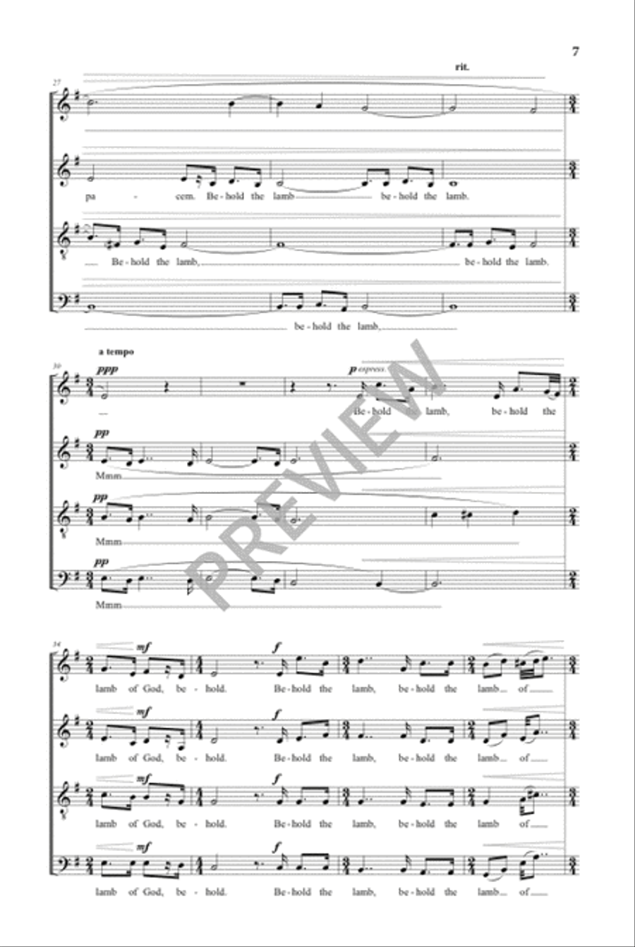 Behold the Lamb of God Behold the Lamb of God Divisi scores gallery preview page 8