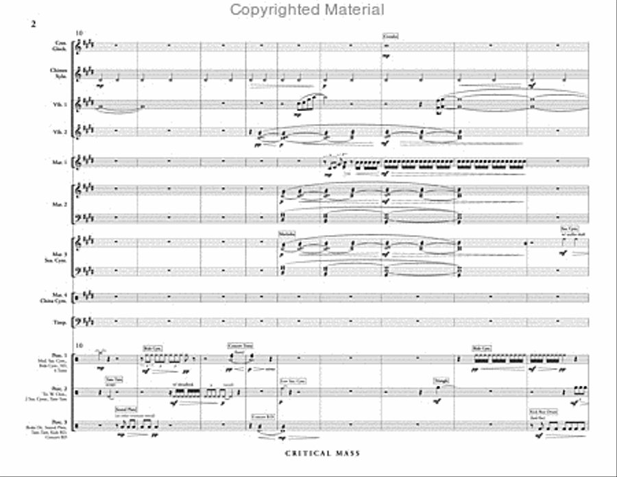 Critical Mass (score & parts) Percussion Ensemble scores gallery preview page 3