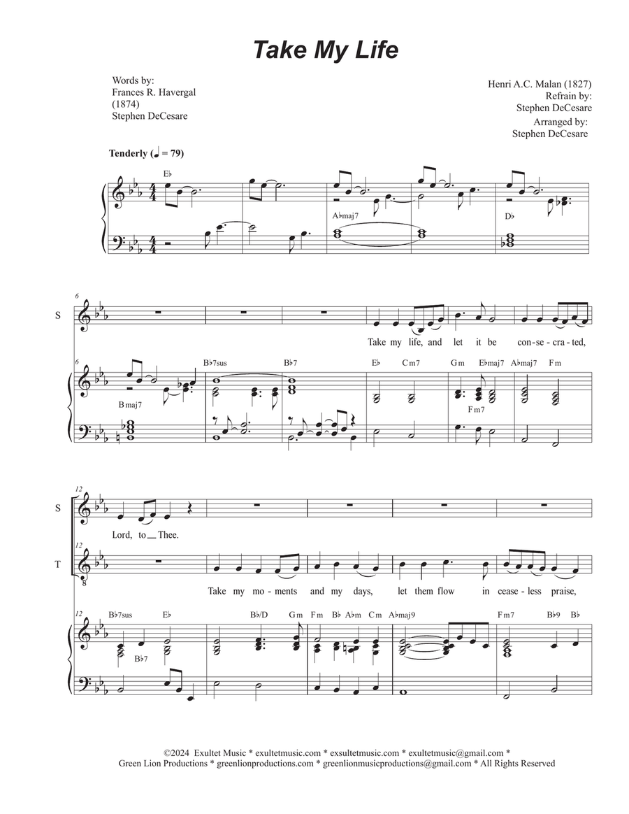 Book cover for Take My Life (Duet for Soprano and Tenor solo)