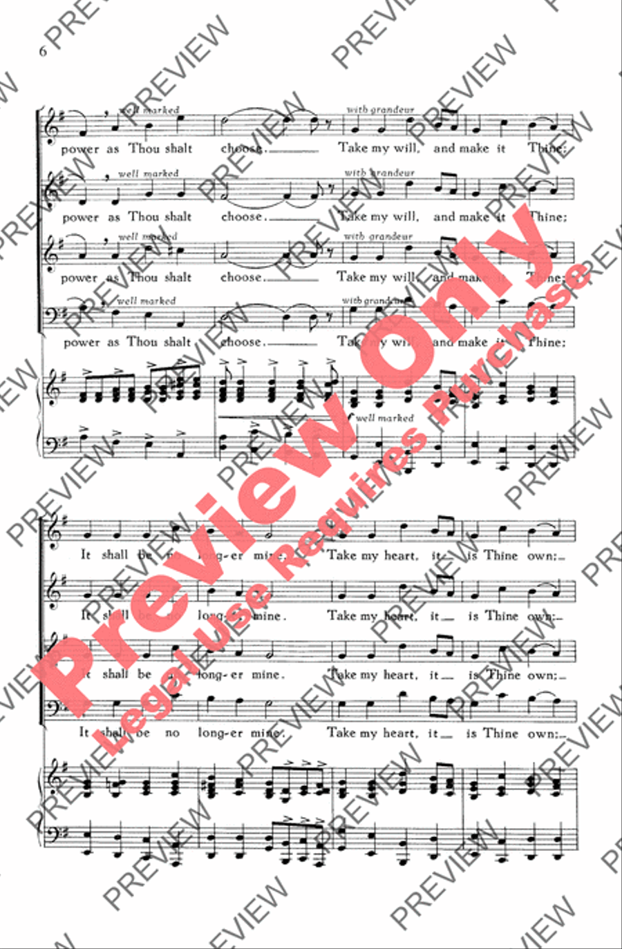 Take My Life, O Lord Take My Life, O Lord 4-Part scores gallery preview page 7