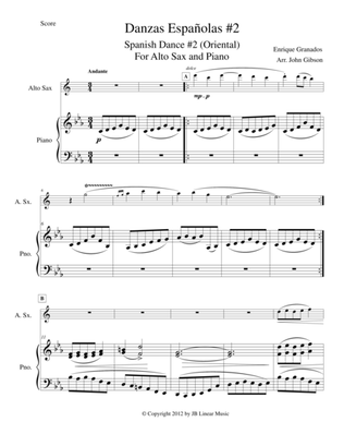Oriental by Granados for alto sax and piano
