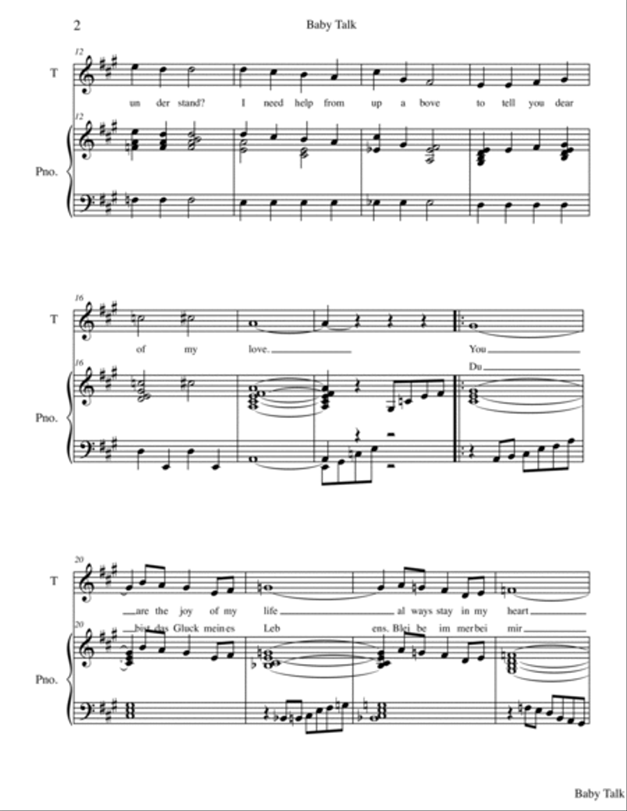 Baby Talk Baby Talk High Voice scores gallery preview page 2