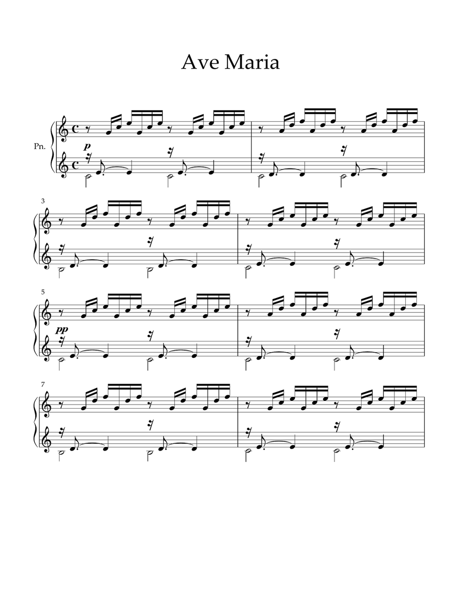 Ave Maria (Bach / Gounod) for violin and piano Violin Solo scores gallery preview page 5