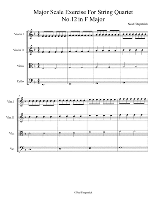 Major Scale Exercise For String Quartet No.12 in F Major