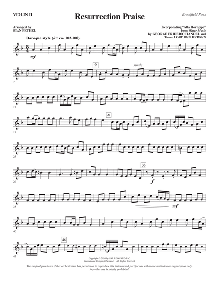 Resurrection Praise (arr. Stan Pethel) - Violin 2