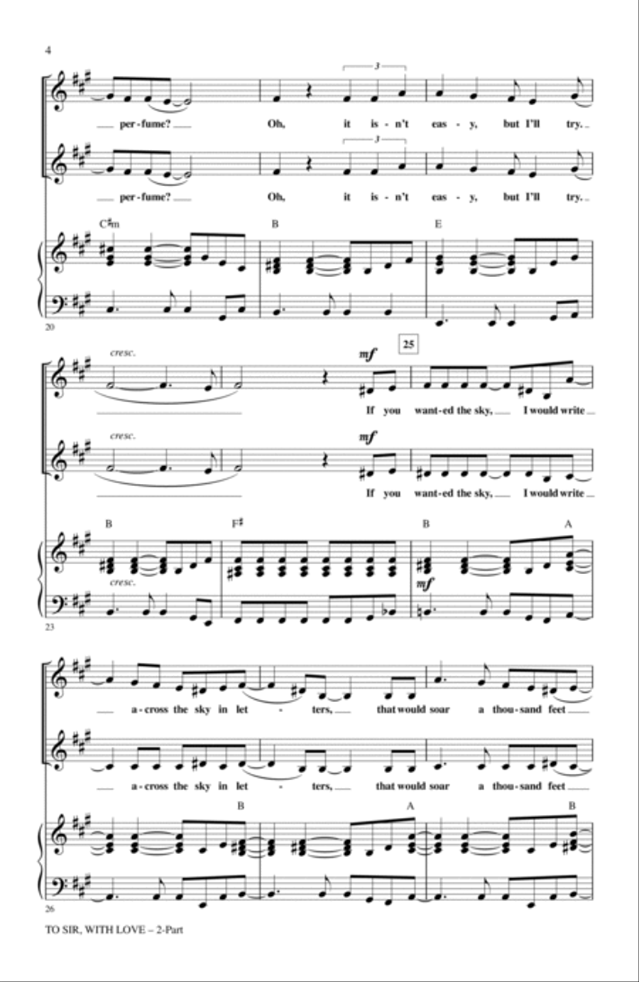 To Sir, With Love 2-Part scores gallery preview page 3